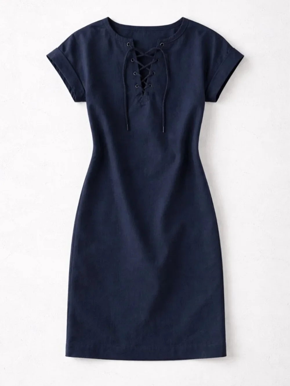 J.Crew Navy Lace-Up Shift Dress Small | Preppy Classic Work Casual Chic